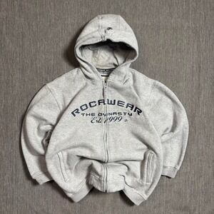 Rocawear y2k grey zip up hoodie - M